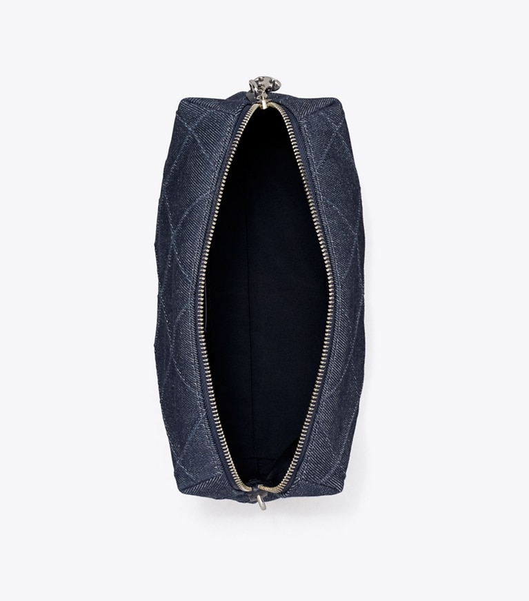 Tory Burch designer crossbody bags Large Fleming Denim Soft Crossbody Bag in Blue overhead