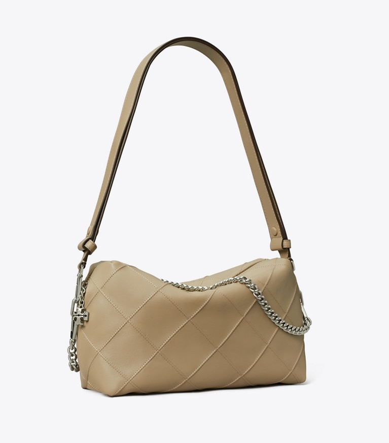 Tory Burch designer crossbody bags Large Fleming Soft Crossbody Bag in Soft Cement angle