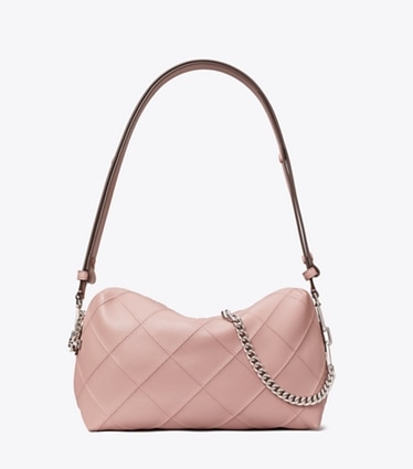 Tory Burch designer crossbody bags Large Fleming Soft Crossbody Bag in Light Mauve front