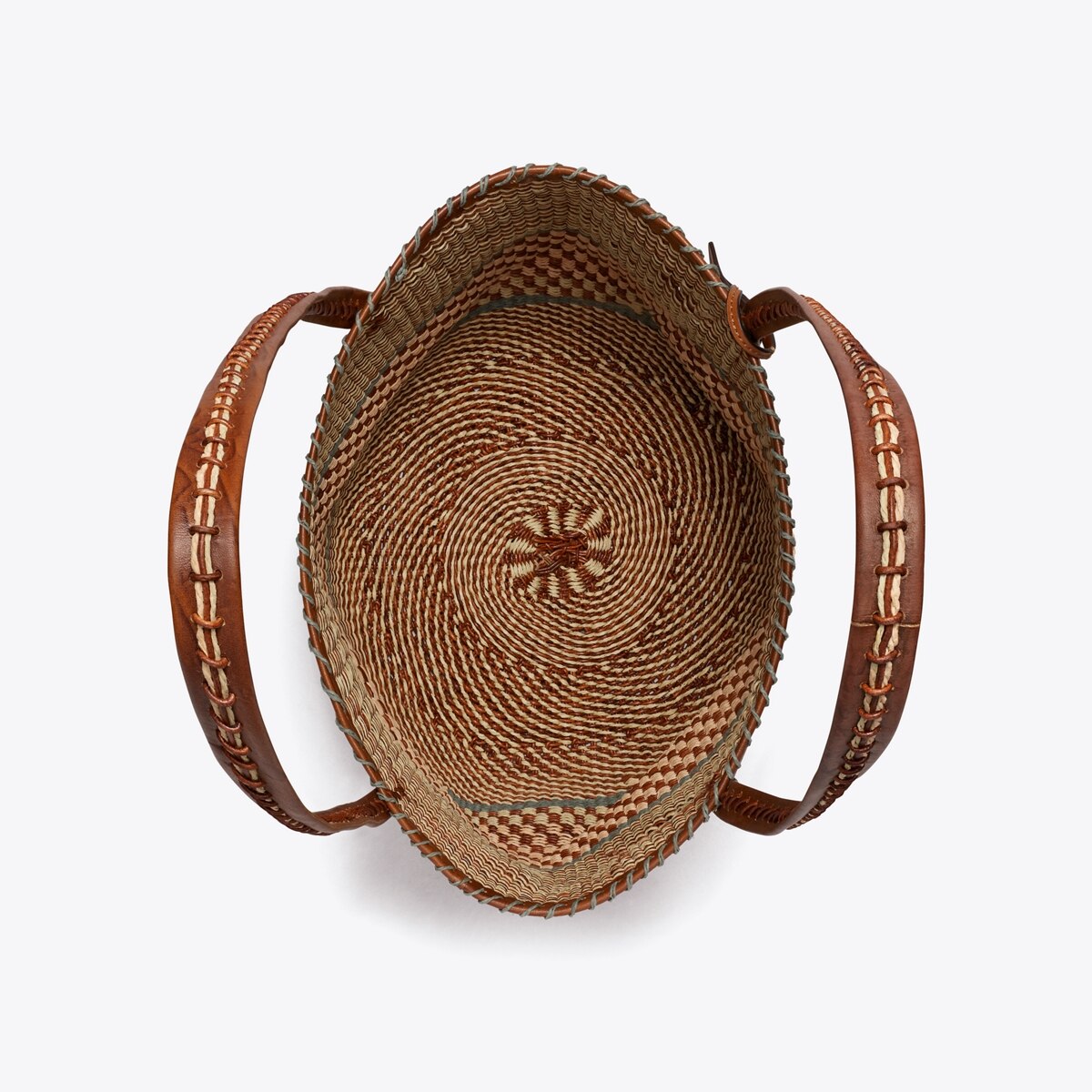 LARGE HANDWOVEN BASKET TOTE - thumbnail 5