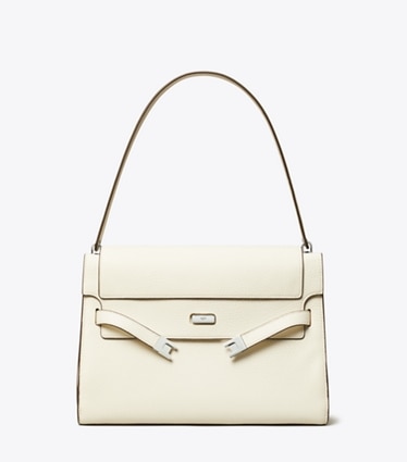 Tory Burch designer shoulder bags Large Lee Radziwill Shoulder Bag in Ivory front