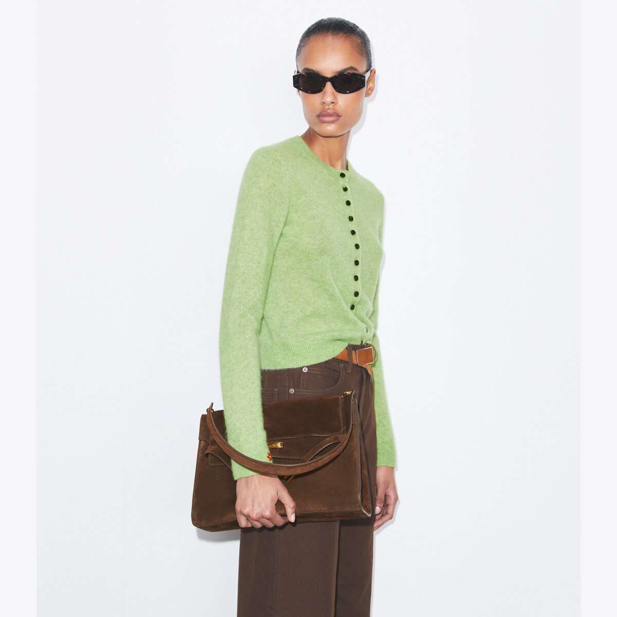 Large Lee Radziwill Suede Shoulder Bag: Women's Designer Shoulder