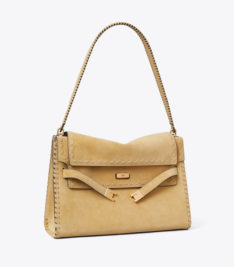 Large Lee Radziwill Suede Shoulder Bag: Women's Designer Shoulder