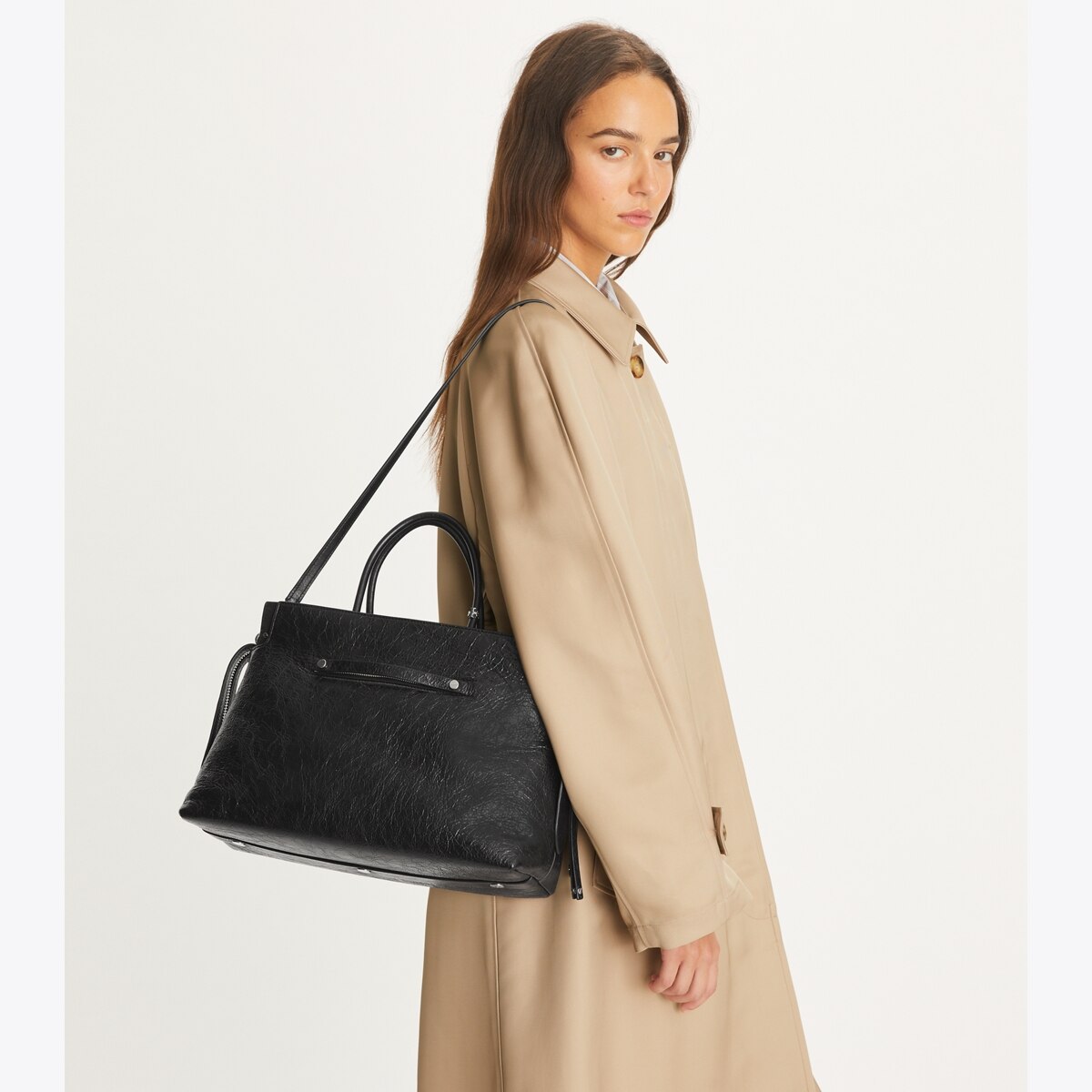 【Tory Burch】Large Mercer Pebbled Satchel ◆国内発送◆ Mercer Pebbled Satchel: Women's Designer Satchels | Tory Burch