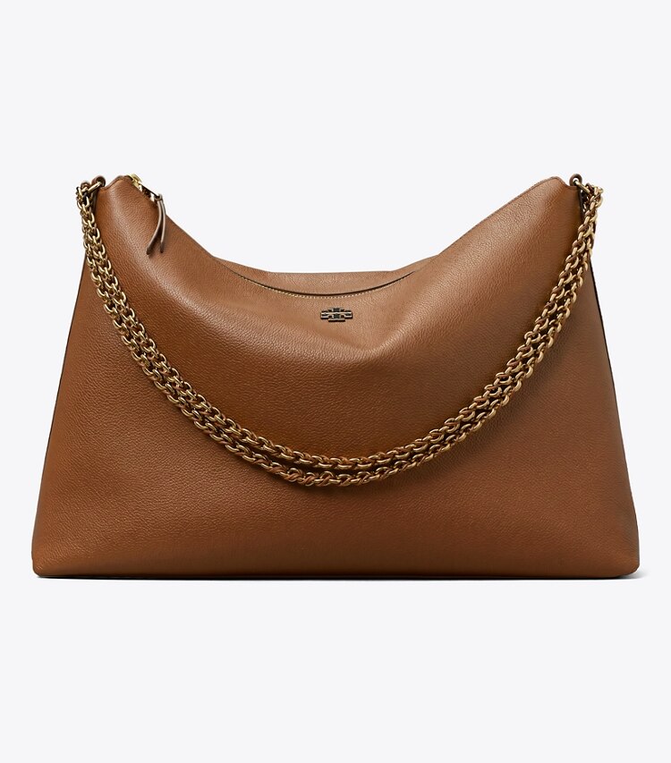 Tory Burch designer ショルダーバッグ ペブルドレザー ラージ ショルダーバッグ in Forest Brown front