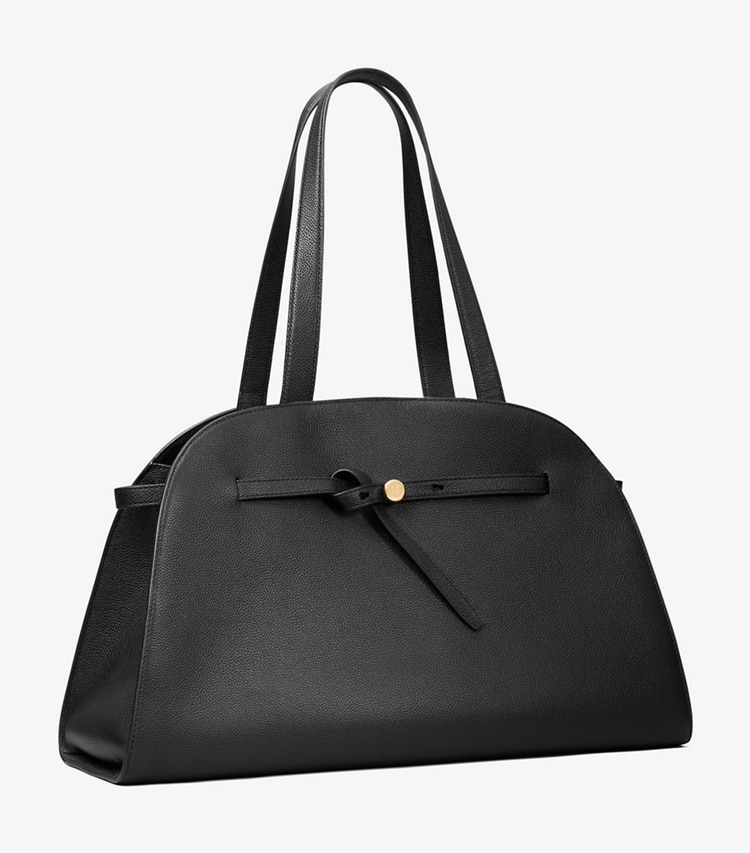 Tory Burch designer satchels Large Romy Bauletto in BLACK angle