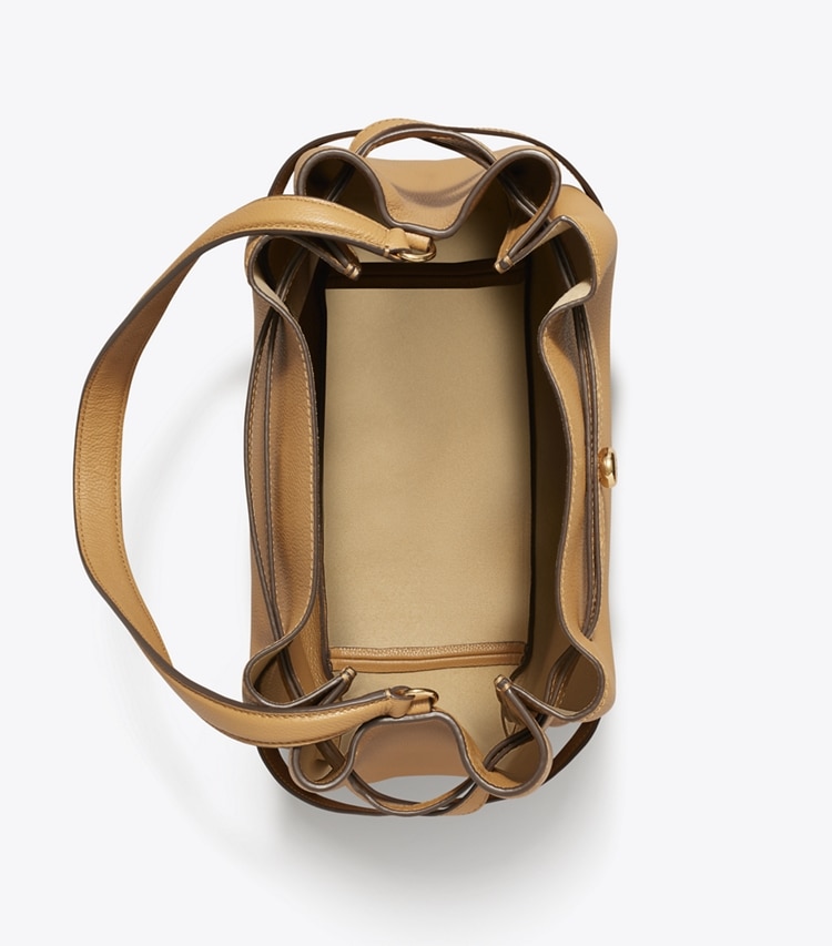 Tory Burch designer sacs porté épaule Large Romy Bucket Bag in Tiramisu dessus