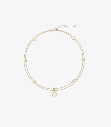 Kira Enamel Flower Pendant Necklace: Women's Designer
