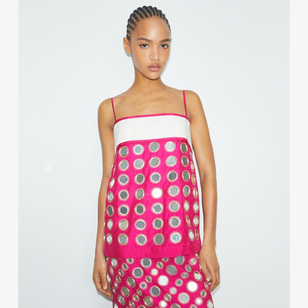 Layered Hand-Done Mirrorwork Dress: Women's Designer Dresses