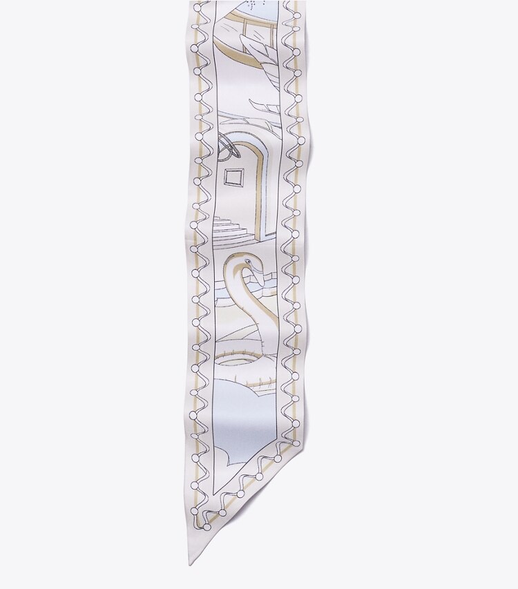 Tory Burch diseñador bufandas Lazo de cinta The Pool en The Pool Neutral detalle