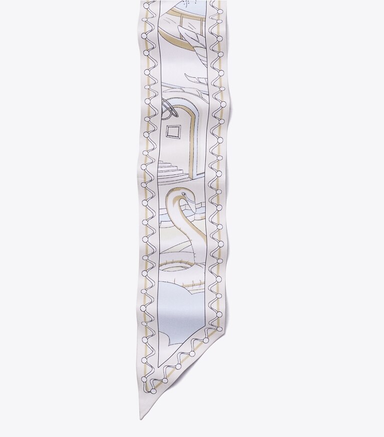 Tory Burch diseñador bufandas Lazo de cinta The Pool en The Pool Neutral detalle
