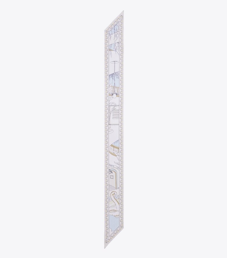 Tory Burch diseñador bufandas Lazo de cinta The Pool en The Pool Neutral vista superior
