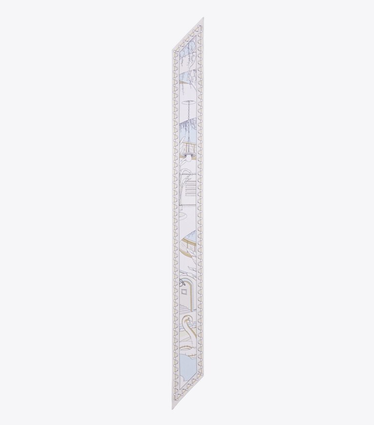 Tory Burch diseñador bufandas Lazo de cinta The Pool en The Pool Neutral vista superior
