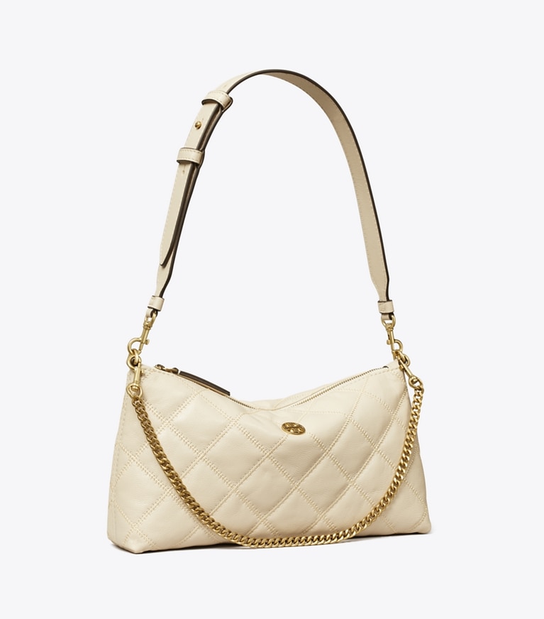 ショルダーバッグ・ポシェット TORY BURCH Women Messenger Bags 162451700 Beige T Monogram Pebbled Messenger Bag: Women's Designer Shoulder