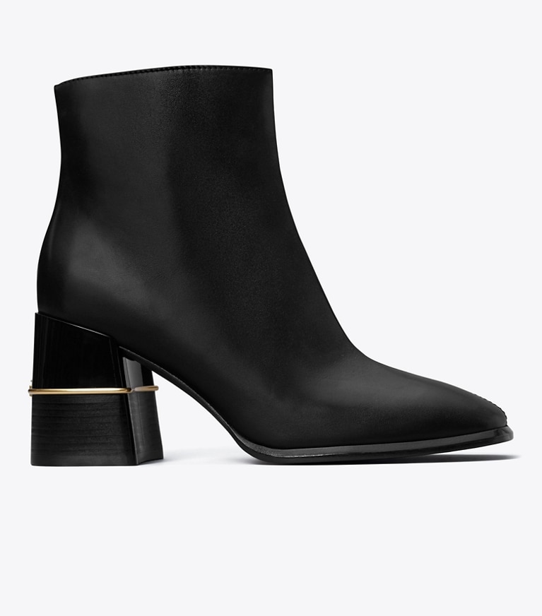 Tory Burch designer ankle boots Leather Ankle Boot in PERFECT BLACK side