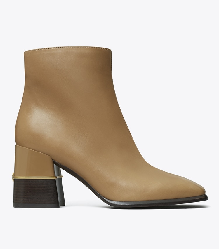 Tory Burch designer ankle boots Leather Ankle Boot in ALMOND FLOUR side