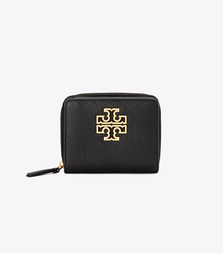 Tory Burch designer 財布 レザー バイフォールド ウォレット in Black front