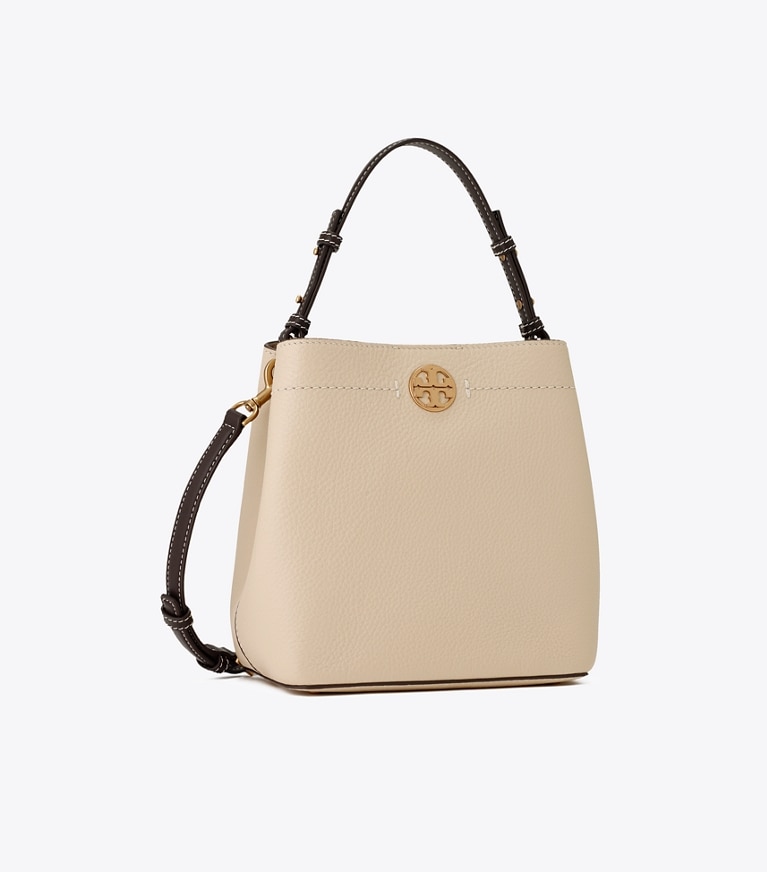 Tory Burch designer サッチェルバッグ レザー バケットバッグ in New Moon angle