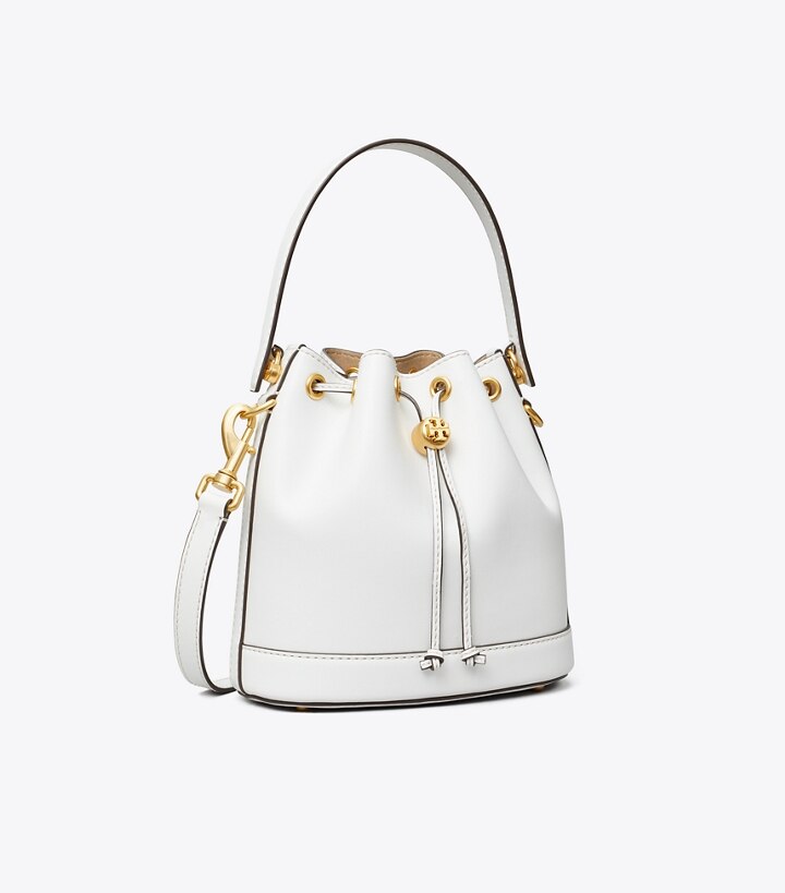 tory burch t monogram leather bucket bag