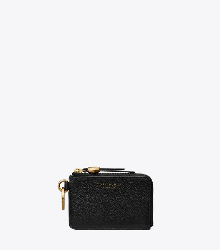 Tory Burch Leather Card Case Bag Charm — Black