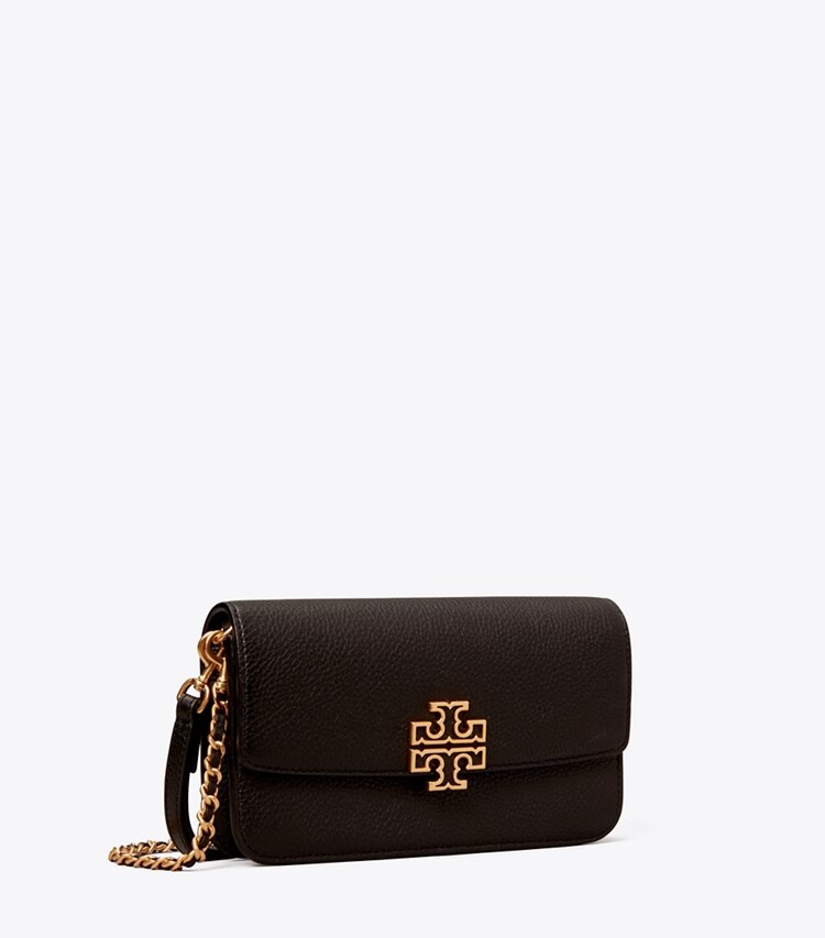 Tory Burch designer ミニバッグ レザー チェーン ウォレット in Black angle