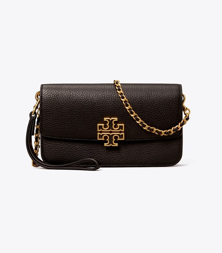 Tory Burch designer ミニバッグ レザー チェーン ウォレット in Black front