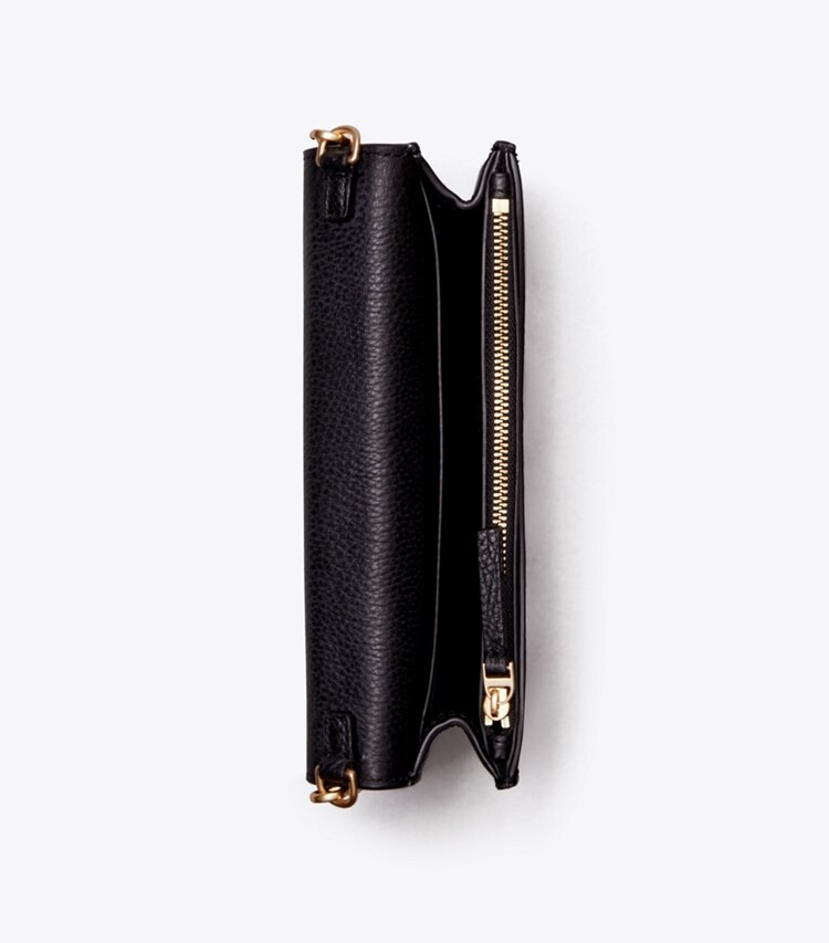 Tory Burch designer ミニバッグ レザー チェーン ウォレット in Black オーバーヘッド
