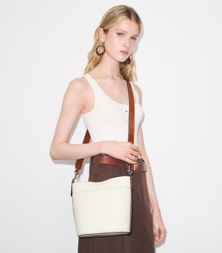 Leather Colorblock Bucket Bag: Women's Designer Satchels | Tory Burch