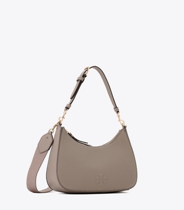 Tory Burch designer クロスボディバッグ レザー コンバーチブル ショルダーバッグ in Gray Heron angle