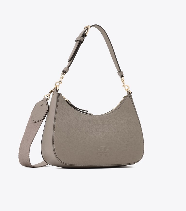 Tory Burch トリーバーチ　グレー　レザーハンドバッグ　ショルダーバッグ レザー コンバーチブル ショルダーバッグ: レディース クロス