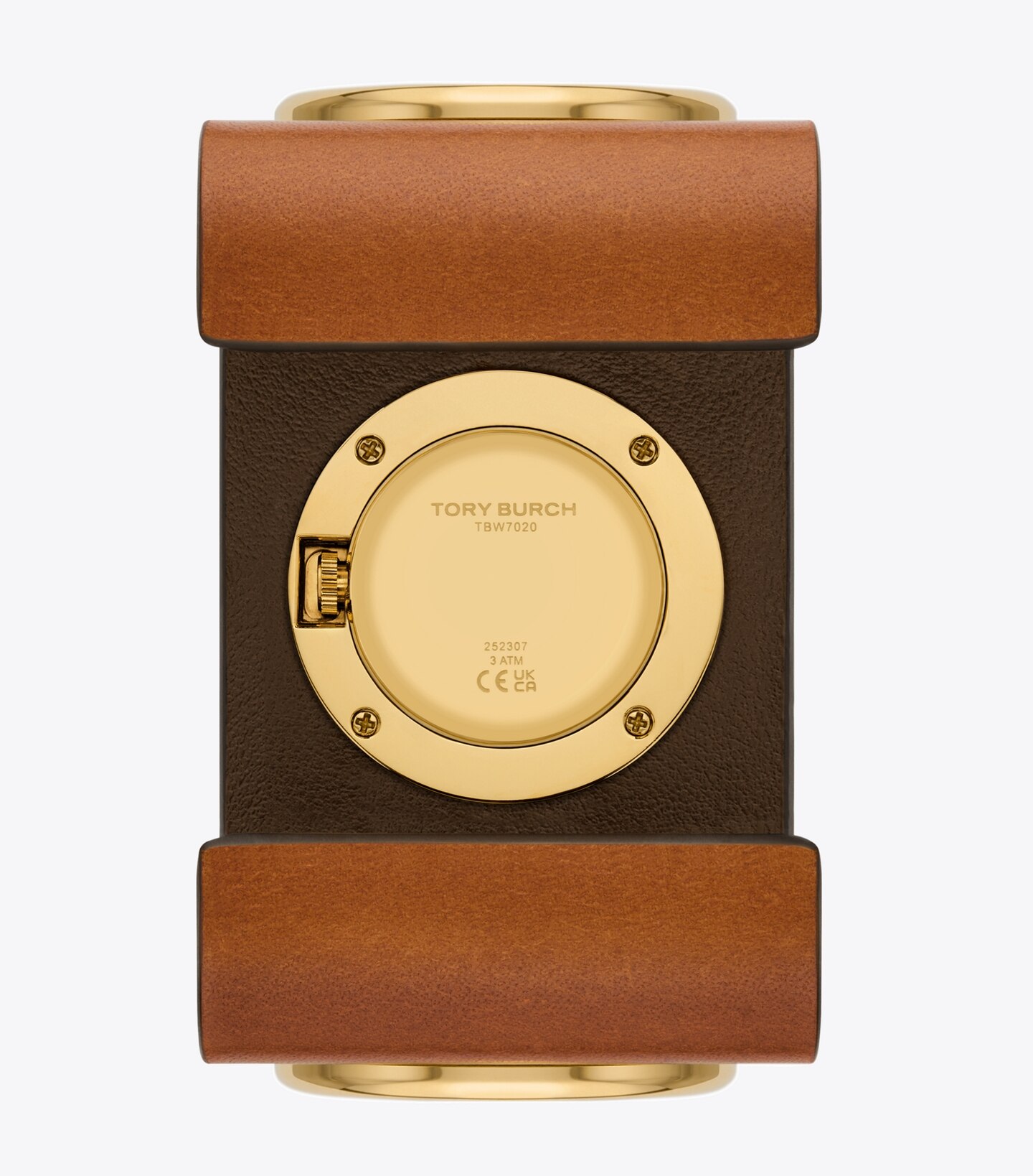 Leather Cuff Watch, Gold-Tone Stainless Steel