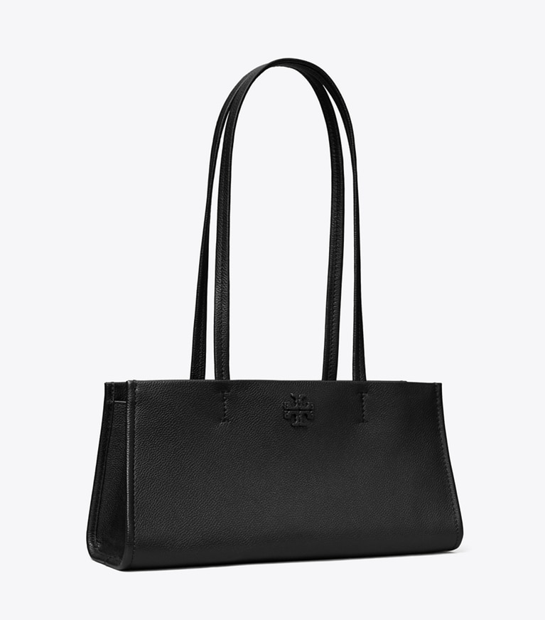 Tory Burch designer satchels Leather East West Satchel in BLACK angle