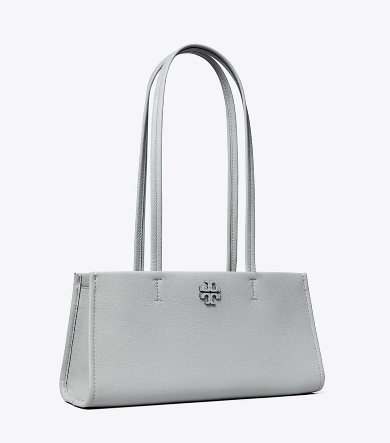 Tory Burch designer satchels Leather East West Satchel in Misty Cloud angle