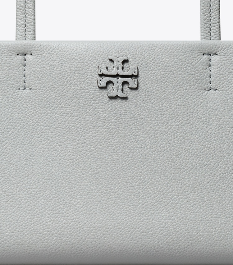 Tory Burch designer satchels Leather East West Satchel in Misty Cloud detail