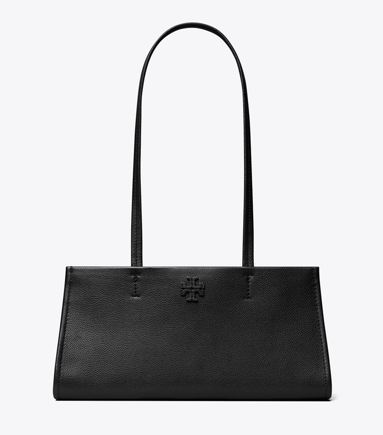 Tory Burch designer satchels Leather East West Satchel in BLACK front