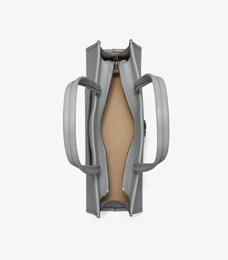 Tory Burch designer satchels Leather East West Satchel in Misty Cloud overhead