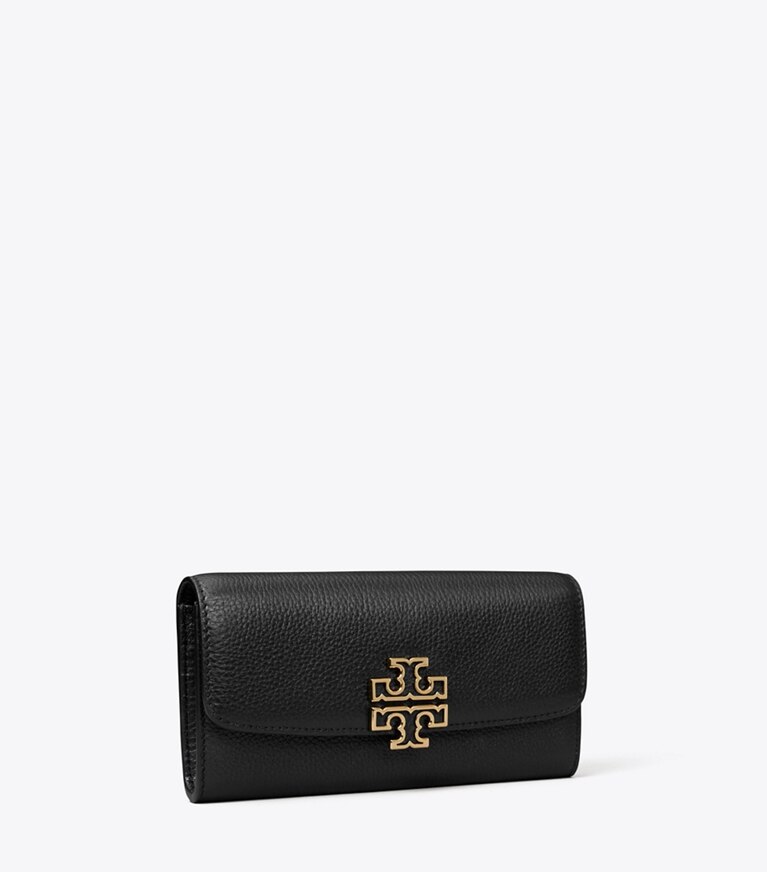 Tory Burch designer 財布 レザー エンベロープ ウォレット  in Black angle