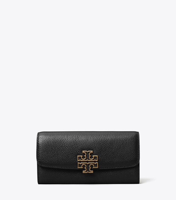 Tory Burch designer 財布 レザー エンベロープ ウォレット  in Black front
