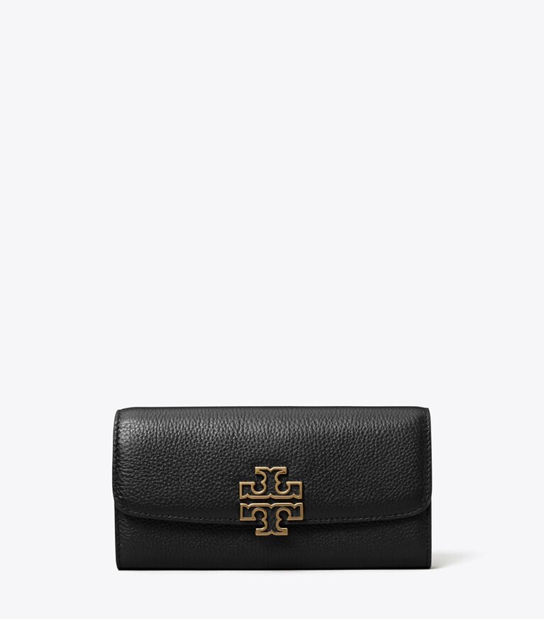 Tory Burch designer 財布 レザー エンベロープ ウォレット  in Black angle