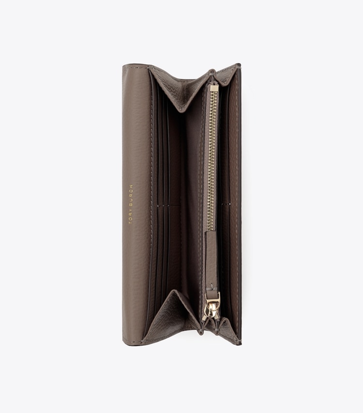 Tory Burch designer 財布 レザー エンベロープ ウォレット  in Portobello オーバーヘッド