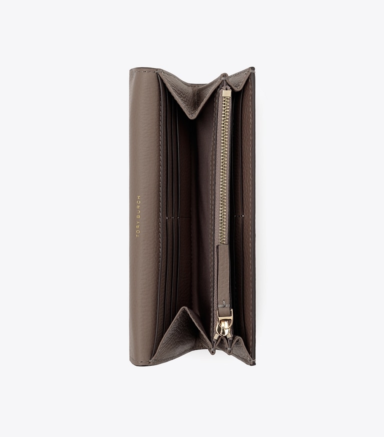 Tory Burch designer 財布 レザー エンベロープ ウォレット  in Portobello angle