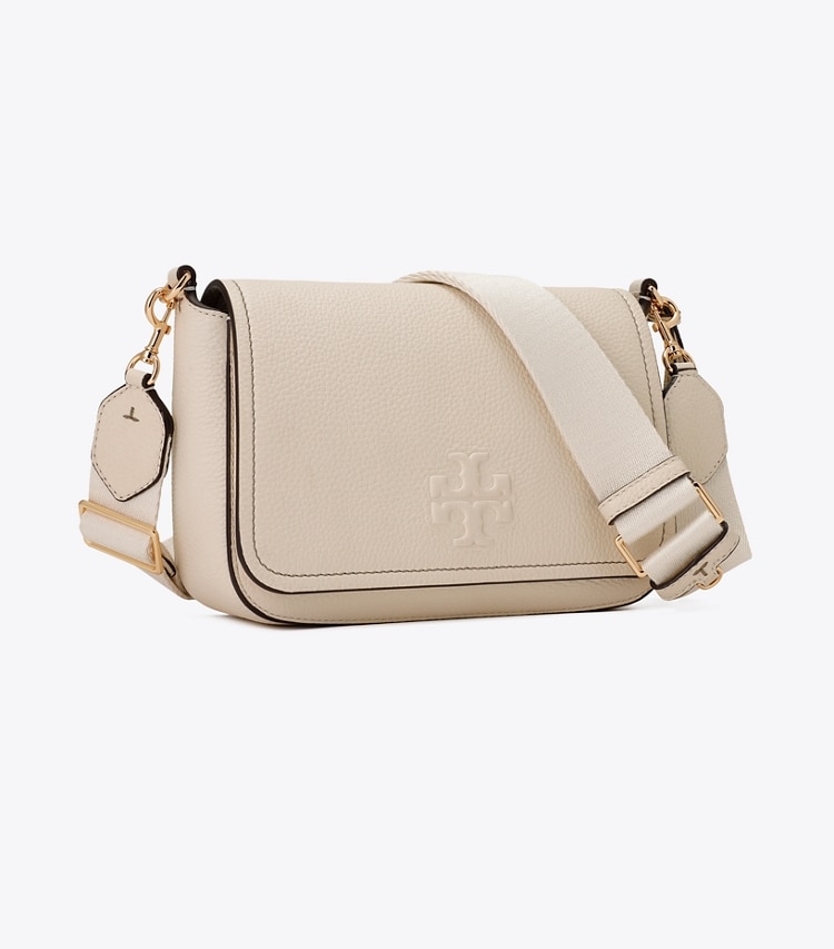 Tory Burch designer クロスボディバッグ レザー フラップ クロスボディバッグ in NEW IVORY angle