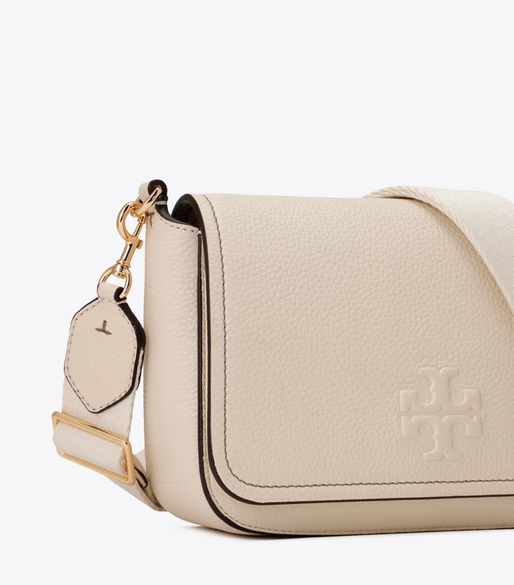Tory Burch designer クロスボディバッグ レザー フラップ クロスボディバッグ in NEW IVORY ディテール