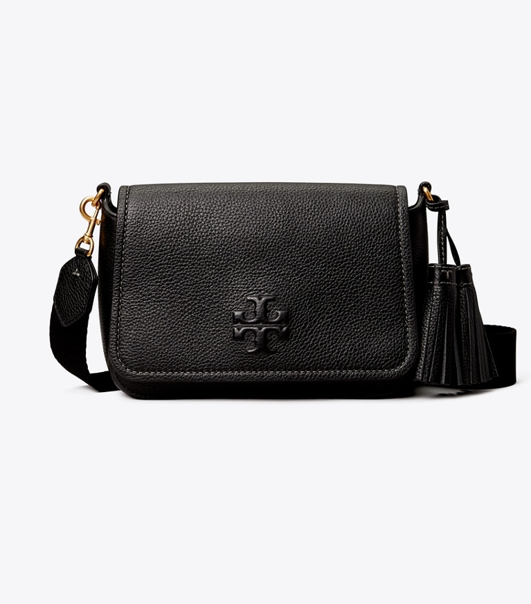 Tory Burch designer クロスボディバッグ レザー フラップ クロスボディバッグ in Black front