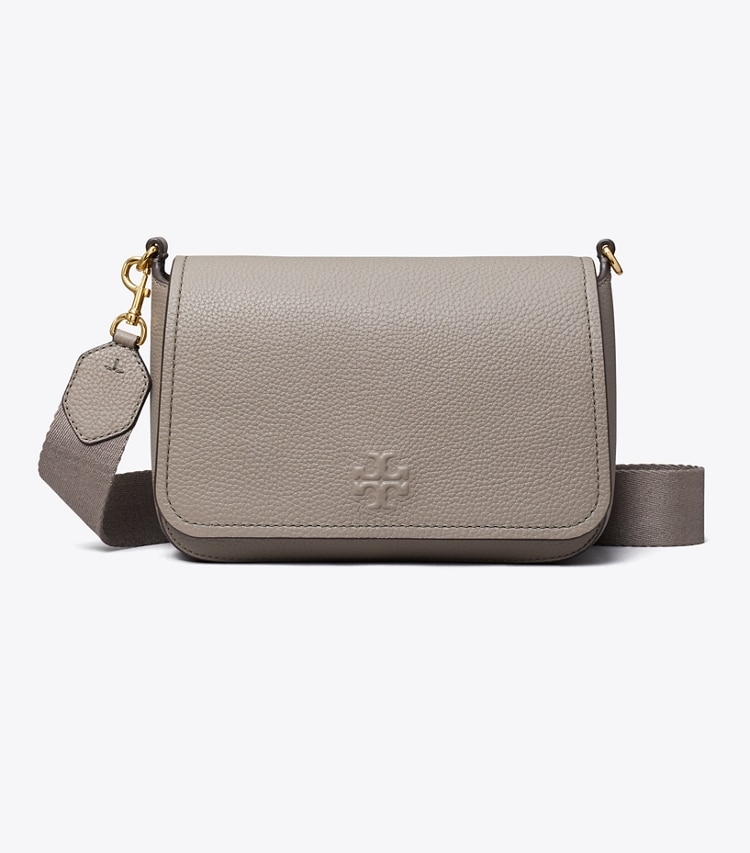 Tory Burch designer クロスボディバッグ レザー フラップ クロスボディバッグ in Gray Heron front