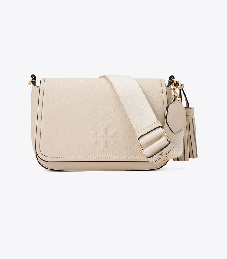 Tory Burch designer クロスボディバッグ レザー フラップ クロスボディバッグ in NEW IVORY front