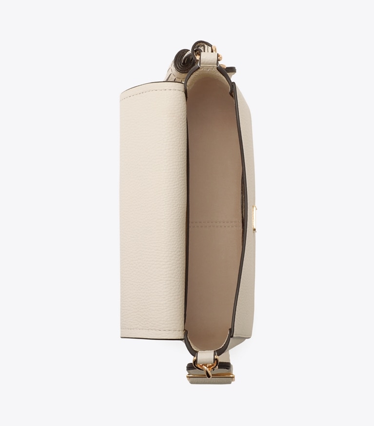 Tory Burch designer クロスボディバッグ レザー フラップ クロスボディバッグ in NEW IVORY オーバーヘッド