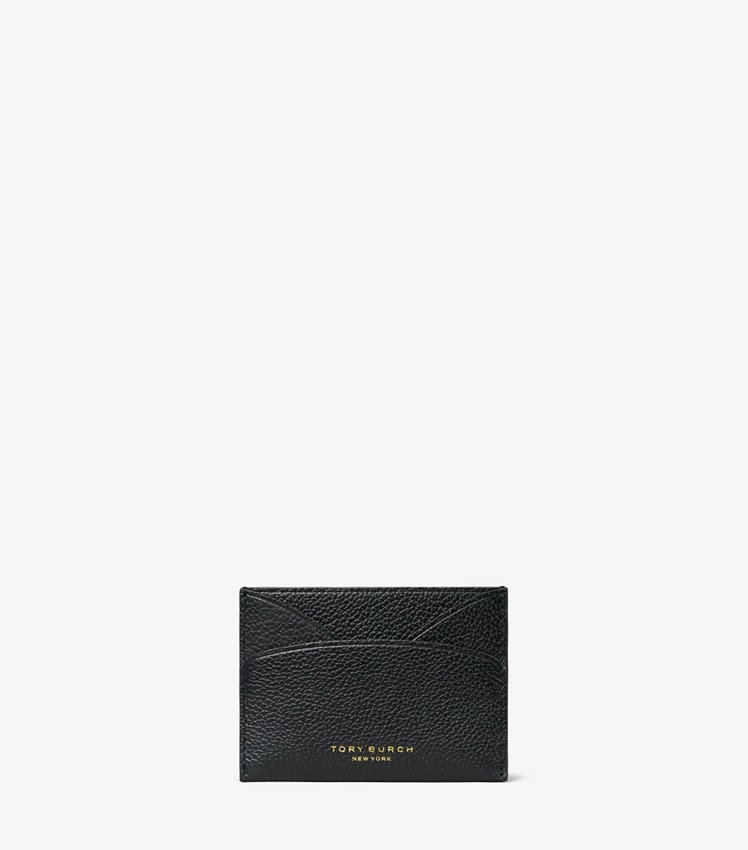 Tory Burch Leather Flat Card Case — Black
