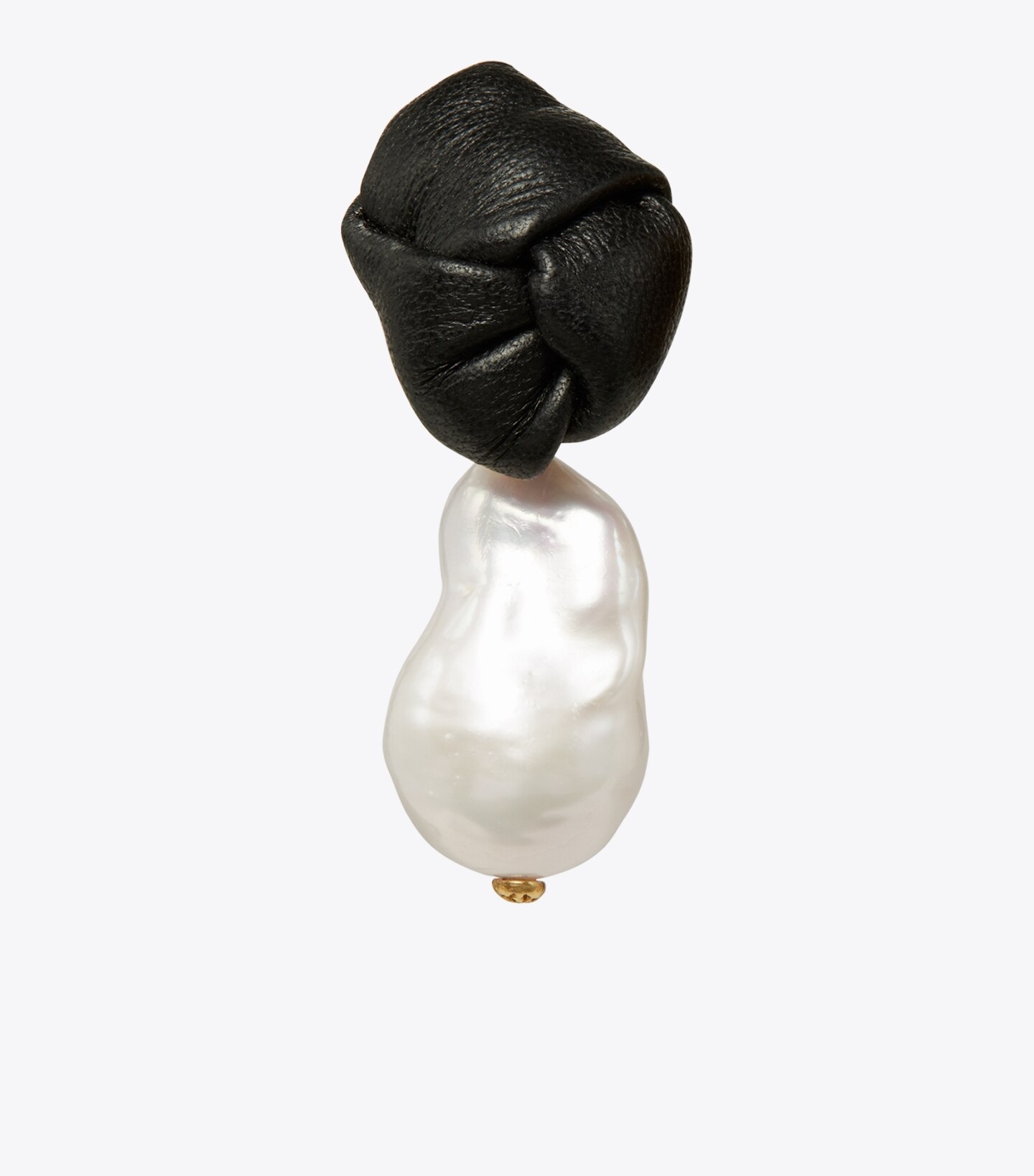 Leather Knot Pearl Drop Earring