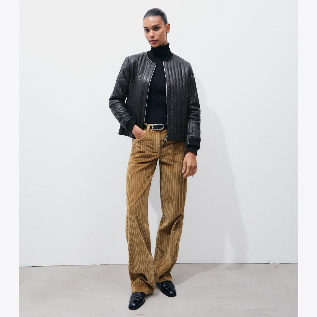 LEATHER QUILTED JACKET - thumbnail 3
